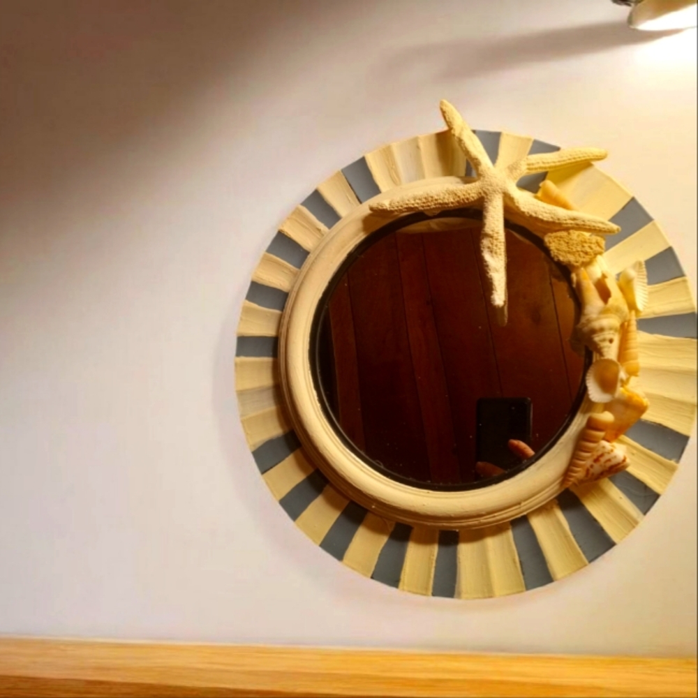 Summer beach vibe handcrafted mirror and wall anchor wall decor